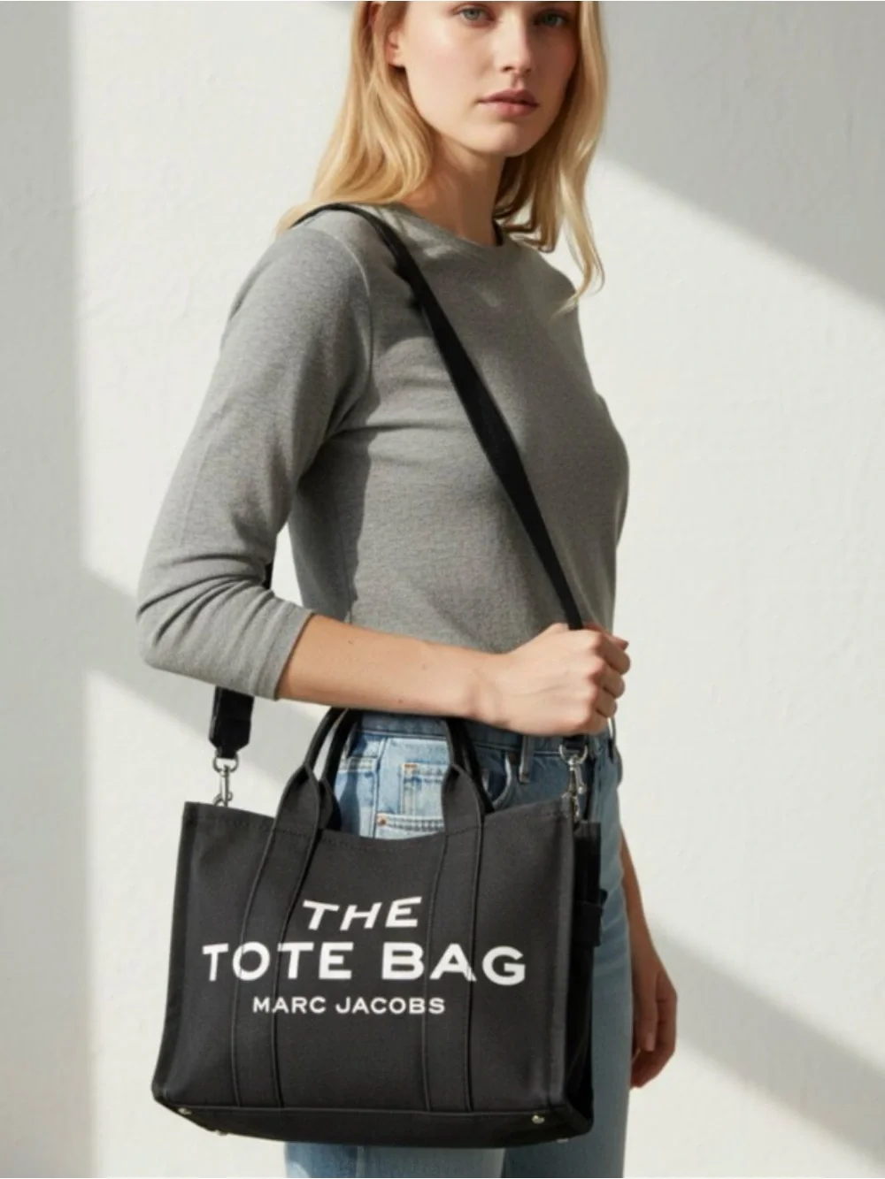 Marc Jacobs Black 'The Tote Bag' Canvas Duffel